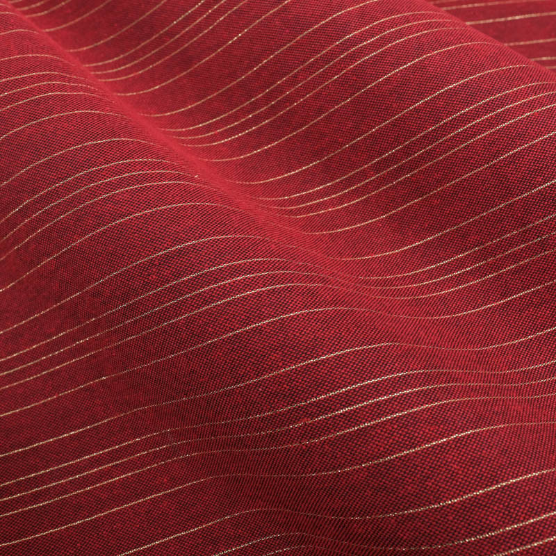 Tissu Nappage Noël Rouge Rayures Lurex Dorées - 280cm - Maison Klem